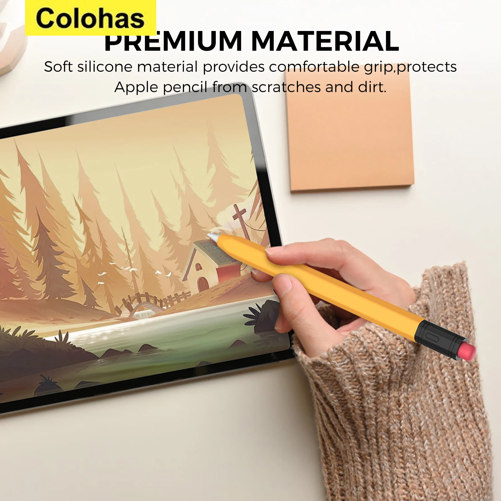 Capa protetora de silicone para Apple Pencil, Capa anti-queda para iPad Air, iPad Pro12.9, Lápis Case, Tipo-C, 3