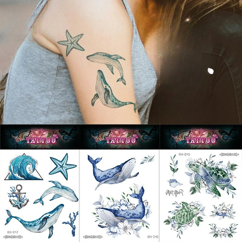 

literary fashion ocean series Temporary Tattoos,Tattoo Stickers,Waterproof Long-Lasting,Fake Tattoo,body art for men and women