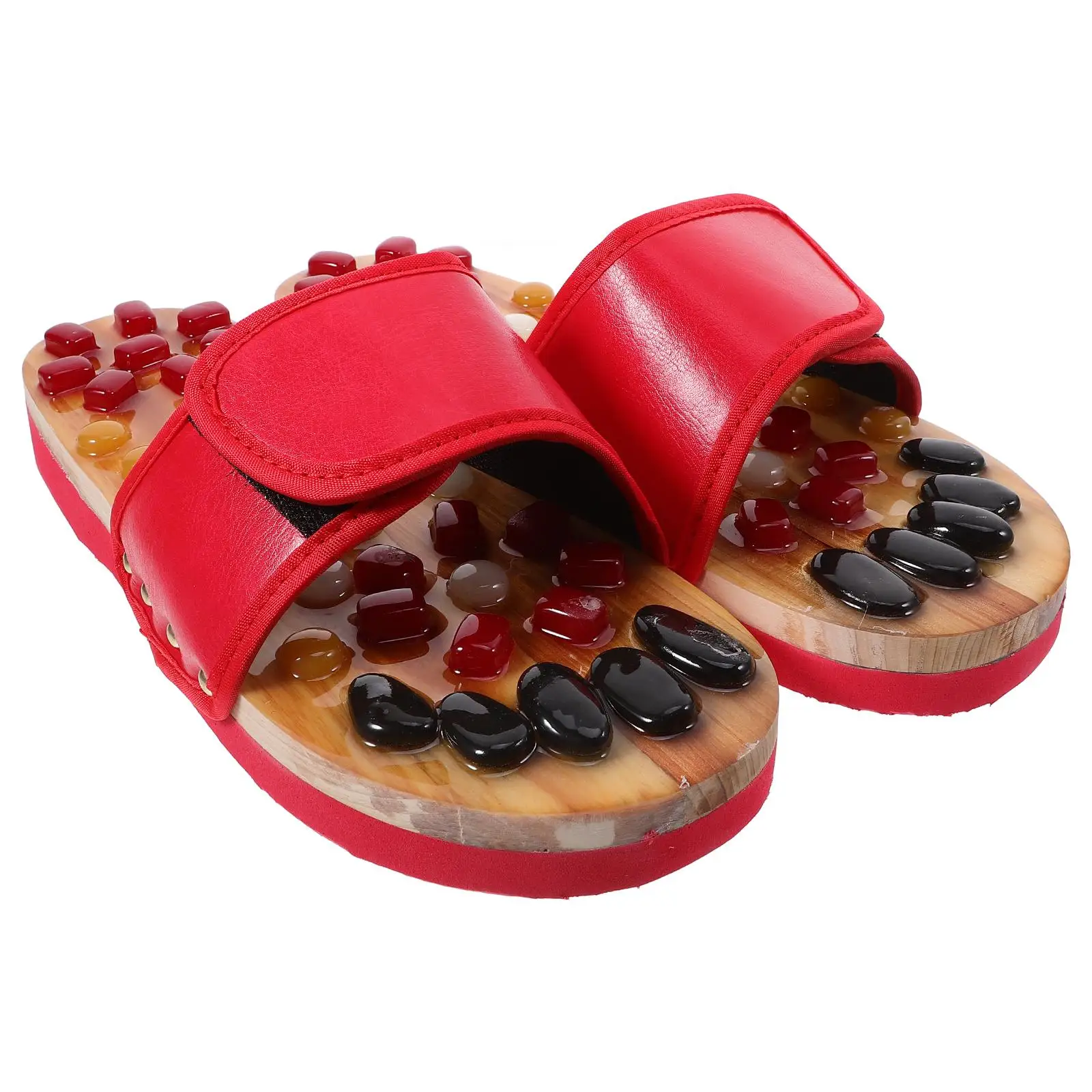 

Massage Slippers Red Acupressure Foot Sandals for Men cobblestone slippers health foot sole massage better blood