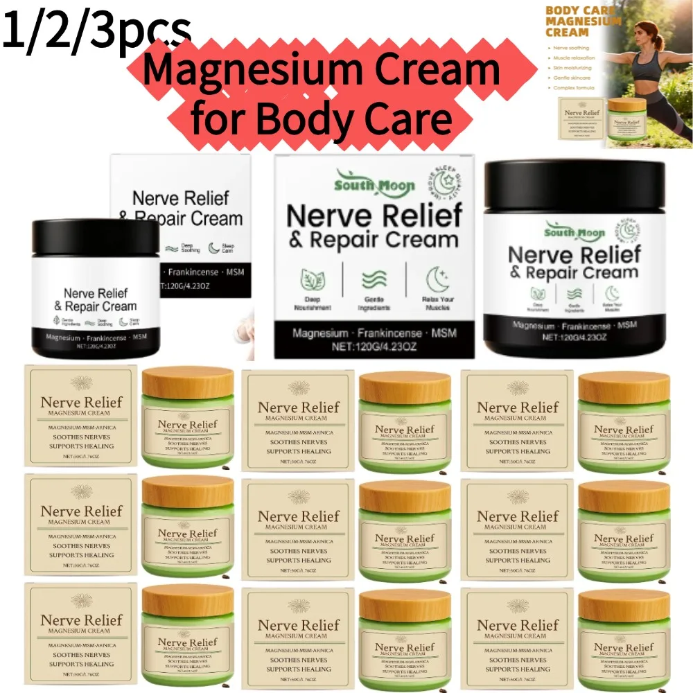 1/3PCS Magnesium Cream for Body Care - Nerve Soothing Muscle Relaxing Massage Cream Deeply Nourishing Hydrating Daily Relaxation