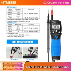 BTMETER BT-38C AC DC 600V High Voltage Tester, 60M Ohm Resistance Meter, with Capacitance Diode Test