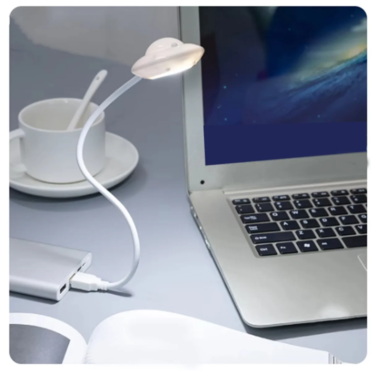 Mini USB LED Night Light ยืดหยุ่น UFO Light สําหรับแล็ปท็อปคอมพิวเตอร์คีย์บอร์ด Brightening USB Power Supply