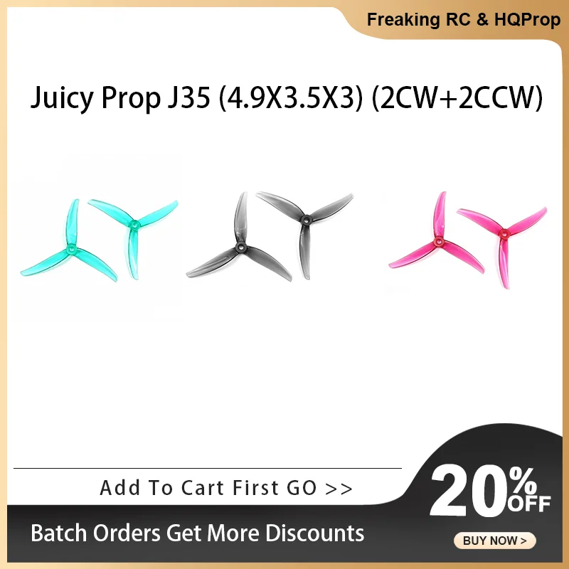 2 pares de hélices HQProp Juicy Prop J35 (4.9X3.5X3) CW+CCW