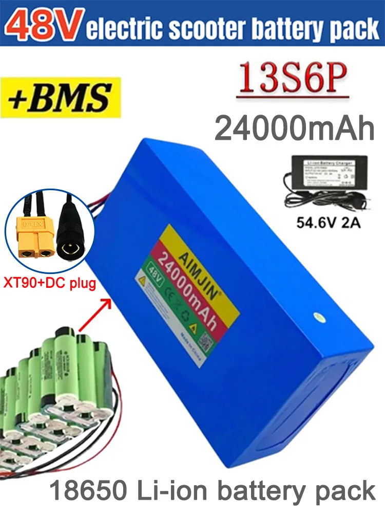

10S6P 36V 20000mAh brand new original 500-1000W li-ion battery, For most vehicles, supports customization of different plugs