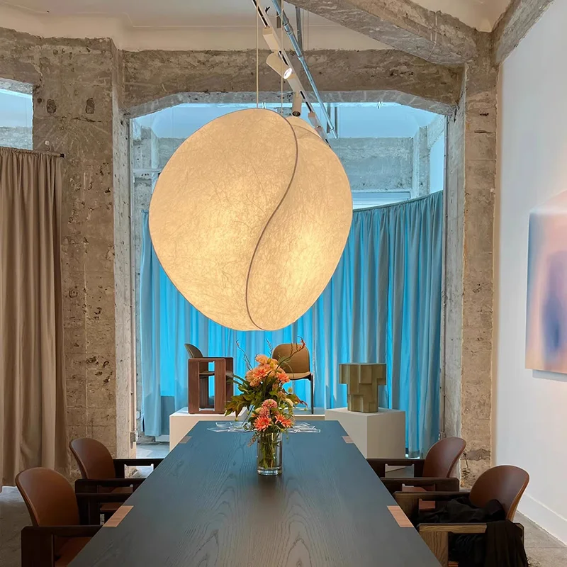 Japanische Wabi-Sabi Seiden-LED-Pendelleuchte Kreative Kunst Esszimmer Schlafzimmer Dekor Kronleuchter Restaurant Innenbeleuchtung