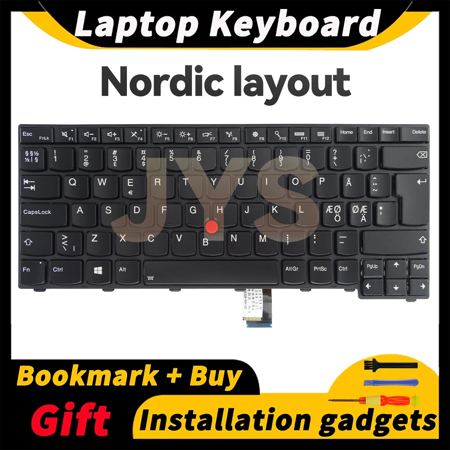 

Suitable for Lenovo ThinkPad T440/T440s/T440P/T450/T460/L440/L450/L460/L470/T431S laptop keyboard with backlit Nordic layout