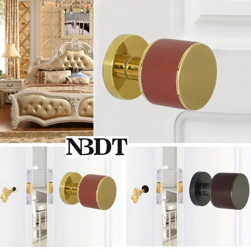 

Conceal Door Single Side Mortise Lock With Gold Black Zinc Alloy Further Leather Barrel Knob