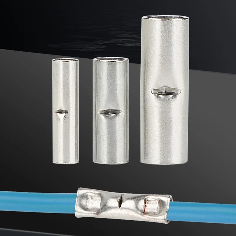 Copper Connecting Pipe Wire Joint Small Copper Tube BN2/3.5 Wire middle Butt Electrical Cable Crimp terminal Copper galvanizing
