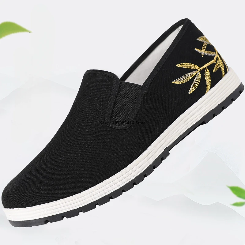 أحذية كونغ فو القطنية القماشية للرجال التقليدية الصينية تاي تشي فنون الدفاع عن النفس التدريب أحذية رياضية قابلة للتنفس يمكن ارتداؤها