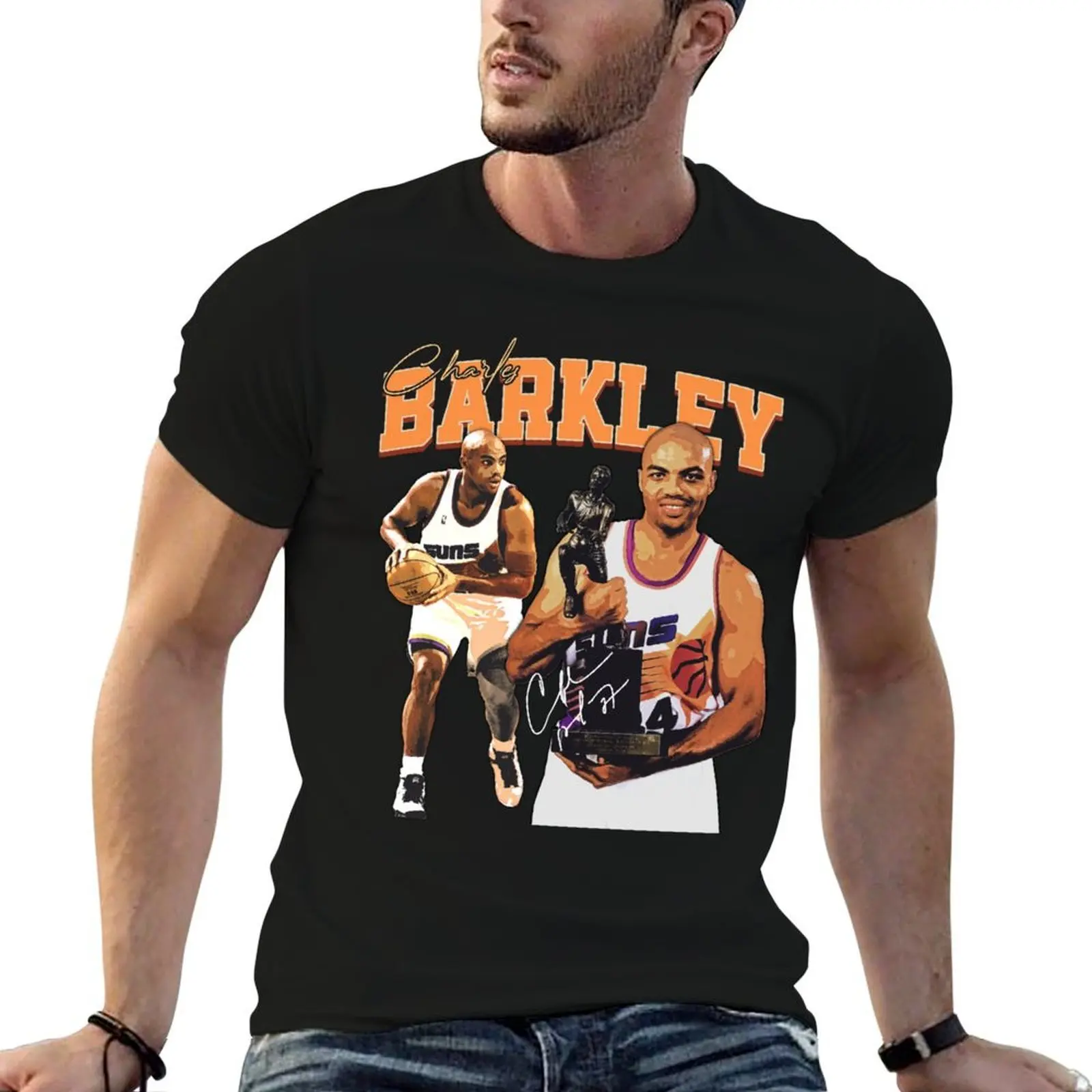 

Charles Barkley Chuck Basketball Vintage Retro 80s 90s Rap Style T-Shirt t shirt man casual T-Shirt