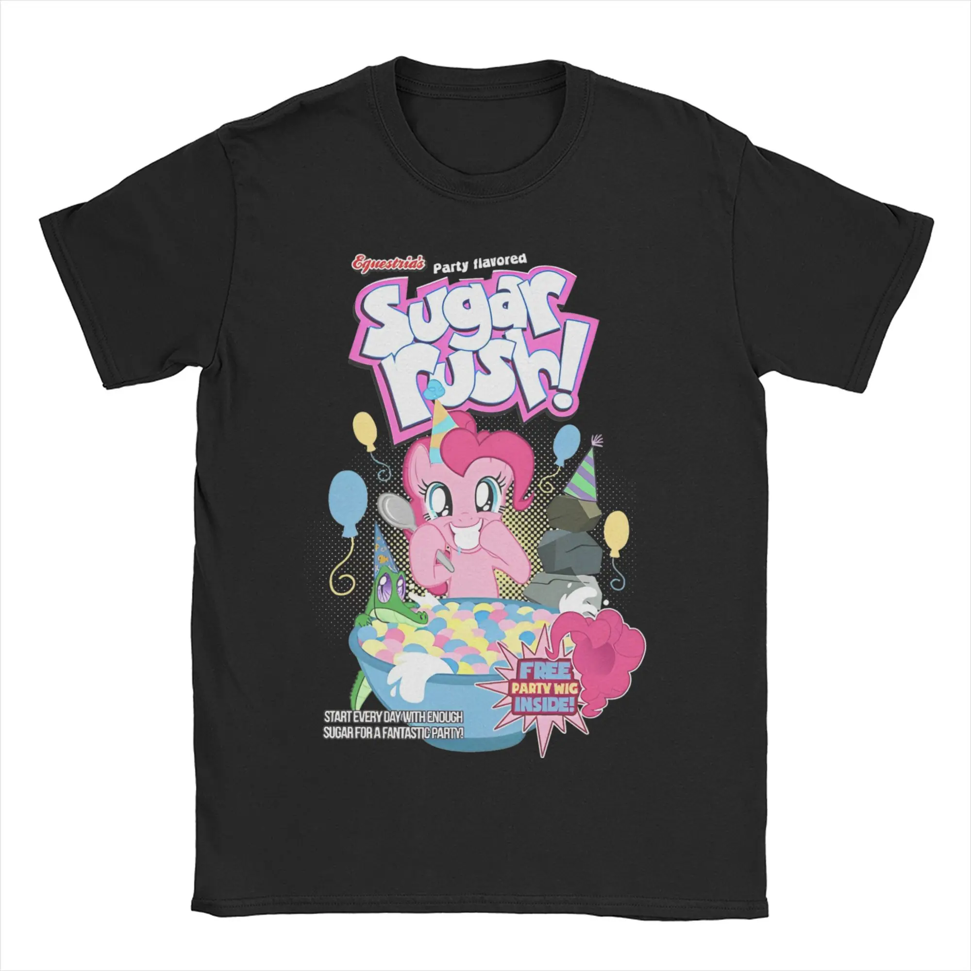 Party Flavored Sugar Rush Pinkie Pie T-Shirt for Men Women Ponies friendship is magic Cotton Tees Crewneck T Shirts Printed Tops