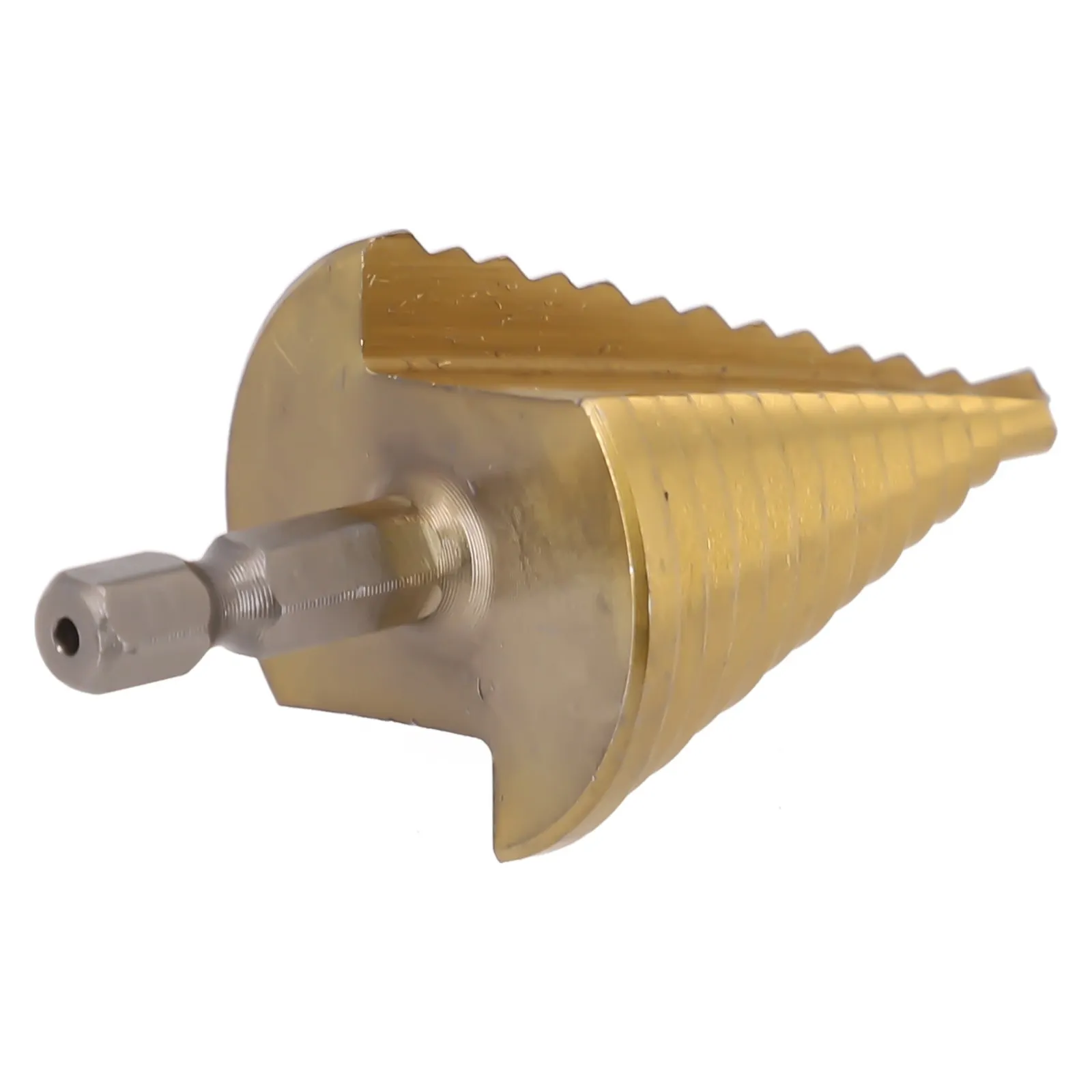 Spiral Grooved Drill Bit 5-35mm HSS Titanium Core Step Drill Tool 13 Steps Multiple Hole Cone Drill Bit Hex Handle Cut Hole Tool