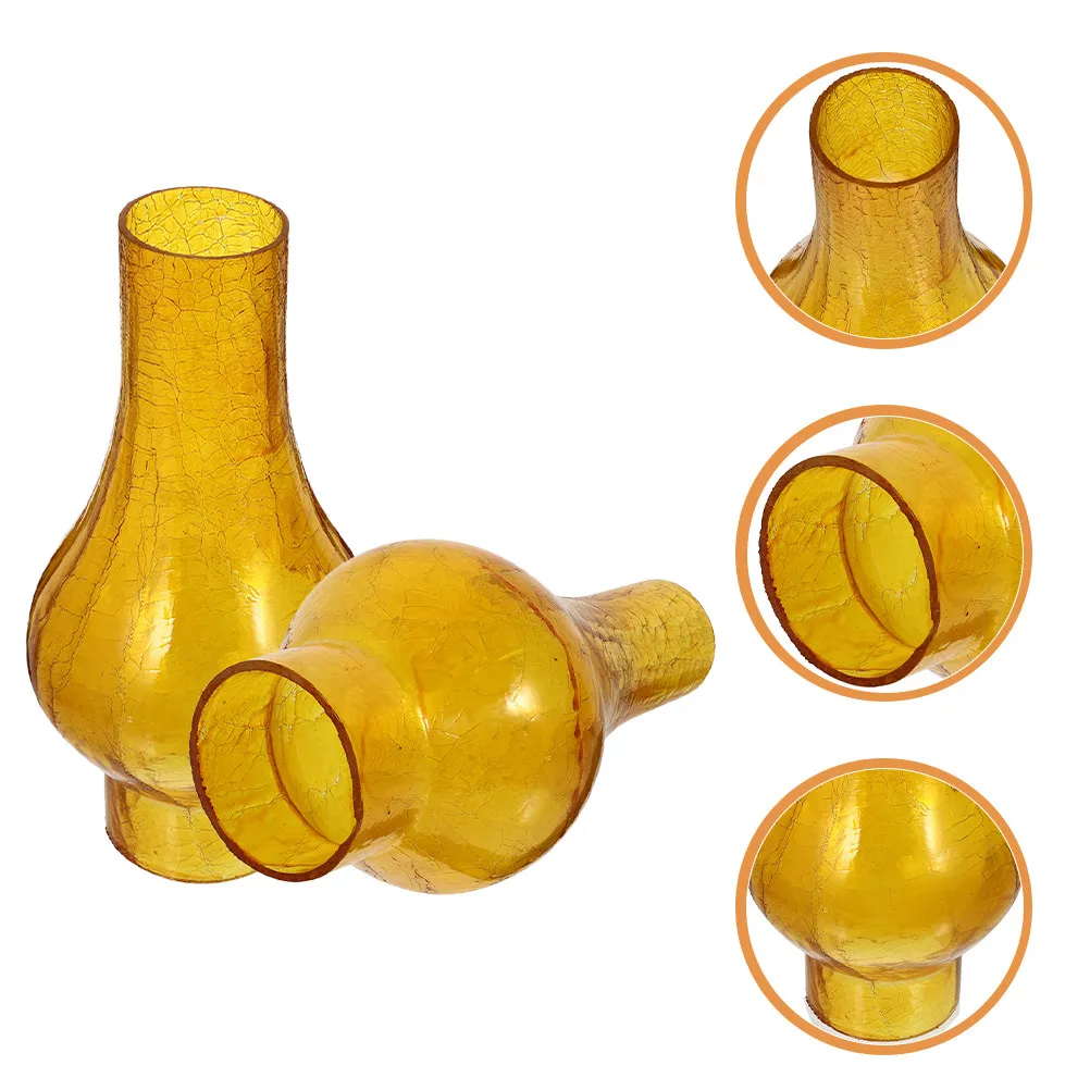 2Pcs Matte Glass Lampshade Retro Crack Pattern Oil Lamp Chimney for Wall Light Camping Home Decor Vintage Glass Light