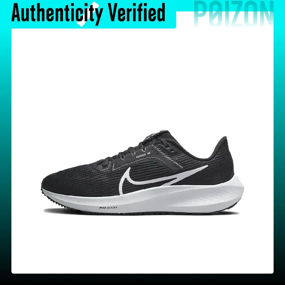 Nike Air Zoom Pegasus 40 Running Shoes Women's Low Top Black White DV3854-001