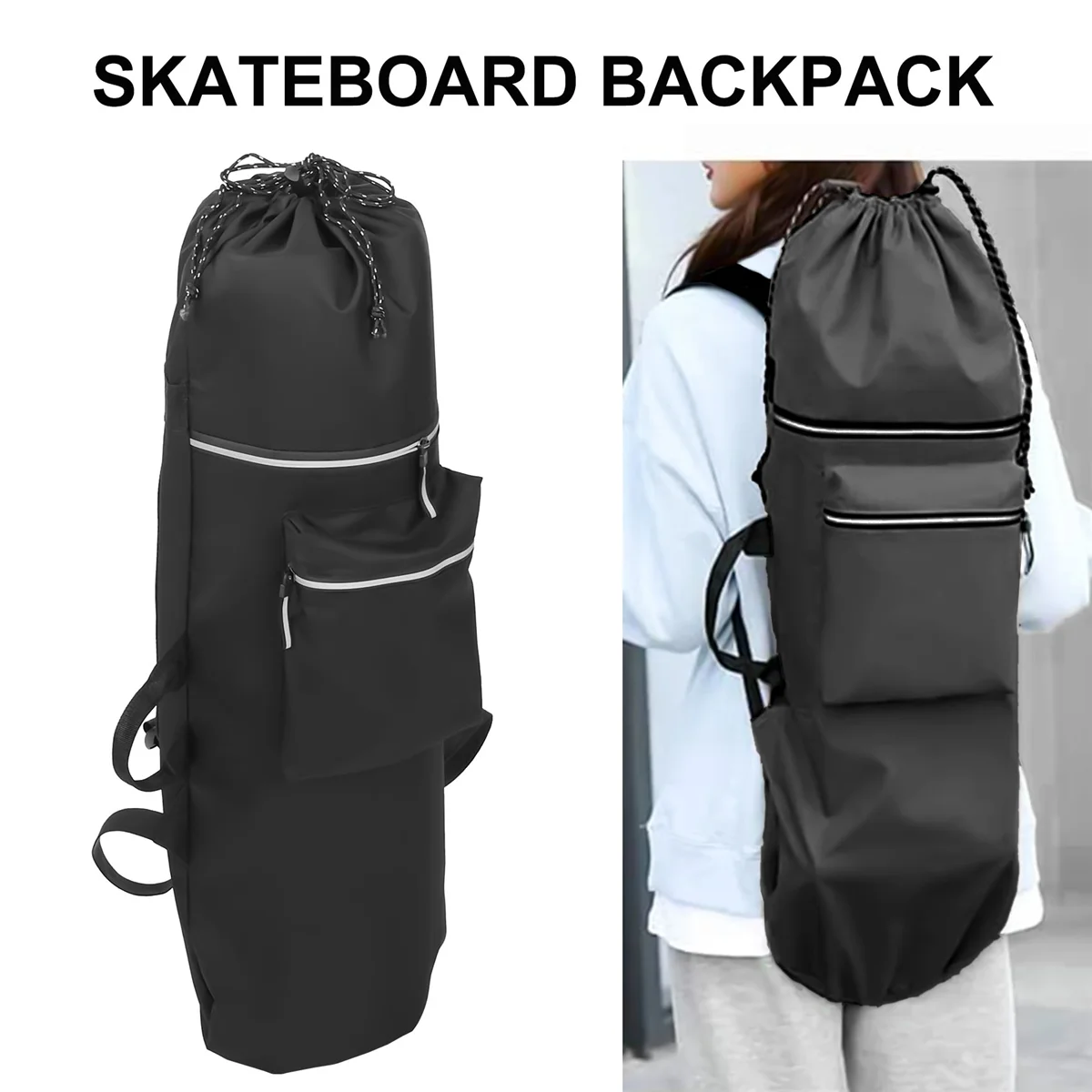 Skateboard Tas Voor Heren, Waterdichte Skateboard Rugzakken Tas Met Verstelbare Schouderbanden Draagbare Skateboard Case,1