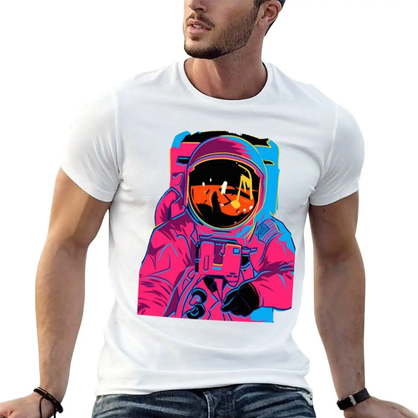 Trippy rainbow Astronaut T-Shirt funny t shirts man cotton t shirt pack man t shirts for men T-shirt