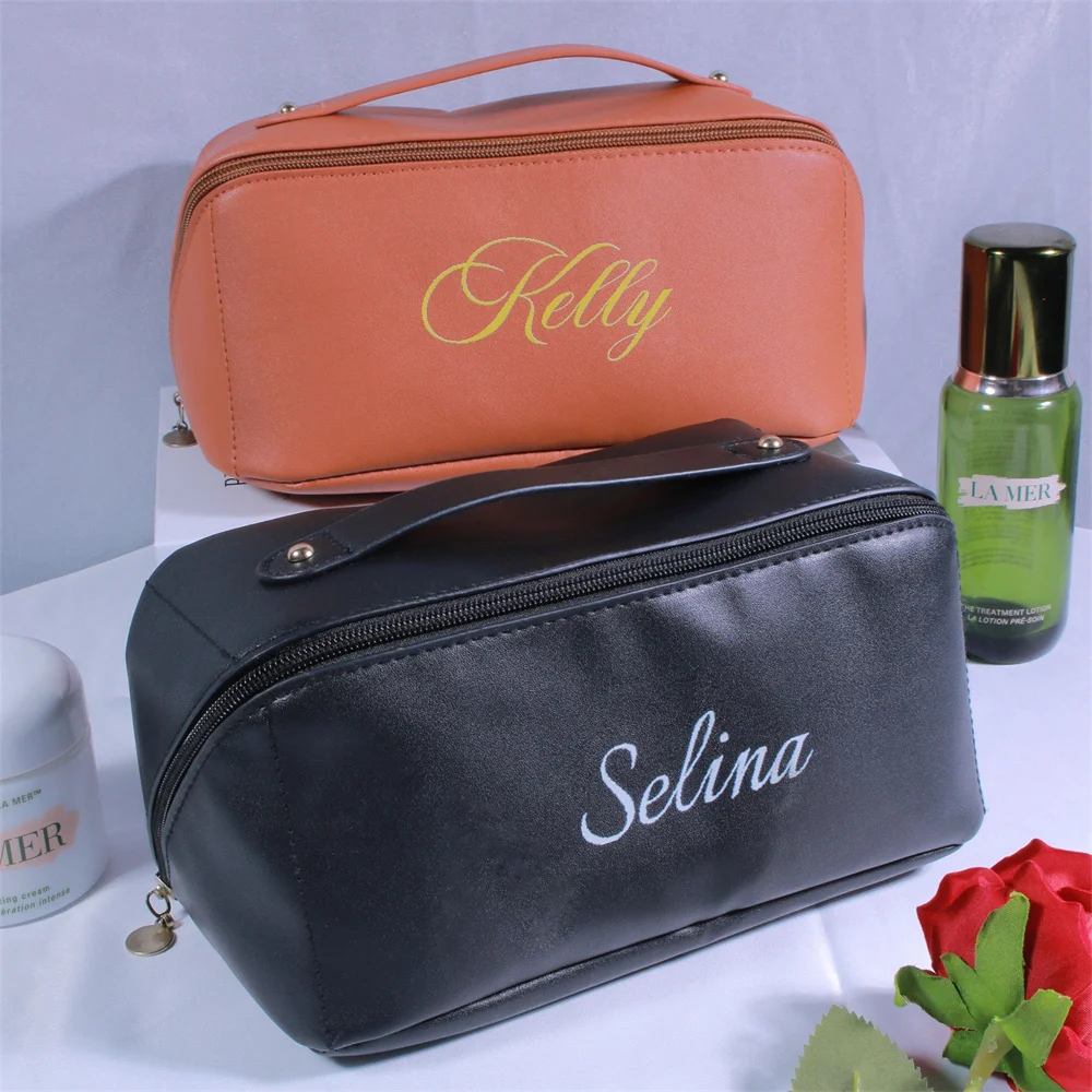 Personalised Cosmetic Bag Large Volume Custom Name Make up Bag Travel Toiletry Bag,Bridesmaid Gifts,Wedding Gift,Bridal Party