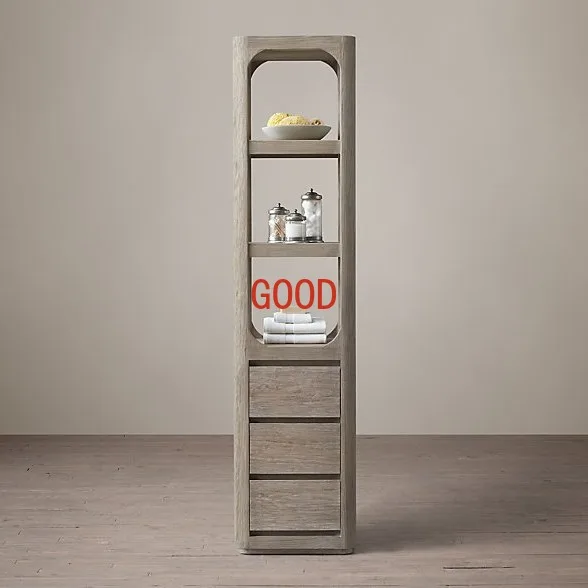 American RH original single French rural retro solid wood bookcase