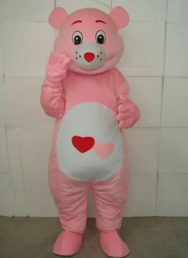 

New Adult Hot Sale LOVE Festival Dress Pink Bear Mascot Costume Christmas Fancy Dress Halloween Mascot Costume Free Ship
