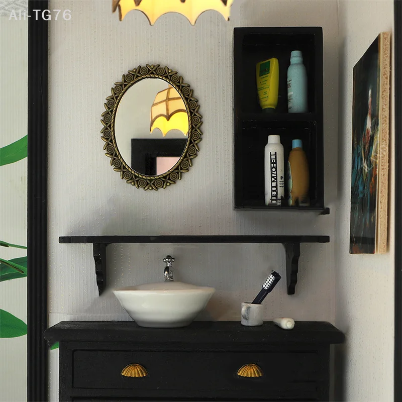1/2PCS 1/12 Dollhouse Vintage Rose Mirror Wall Mirror Frame Dollhouse Furniture Accessories Micro Scene Decoration Photo Props