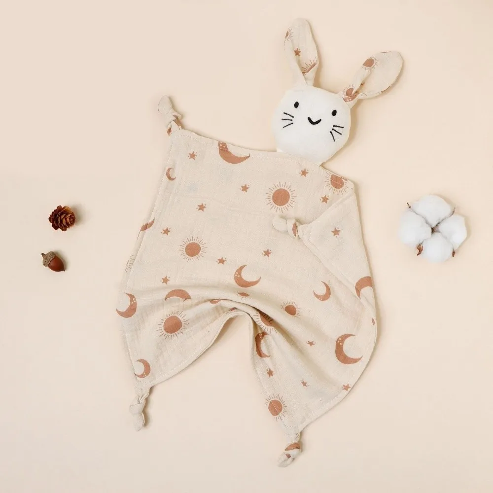 Cotton Muslin Muslin Comforter Blanket Soft Material Printed Design Cute Cat Kids Sleep Multi-Function Newborn Size