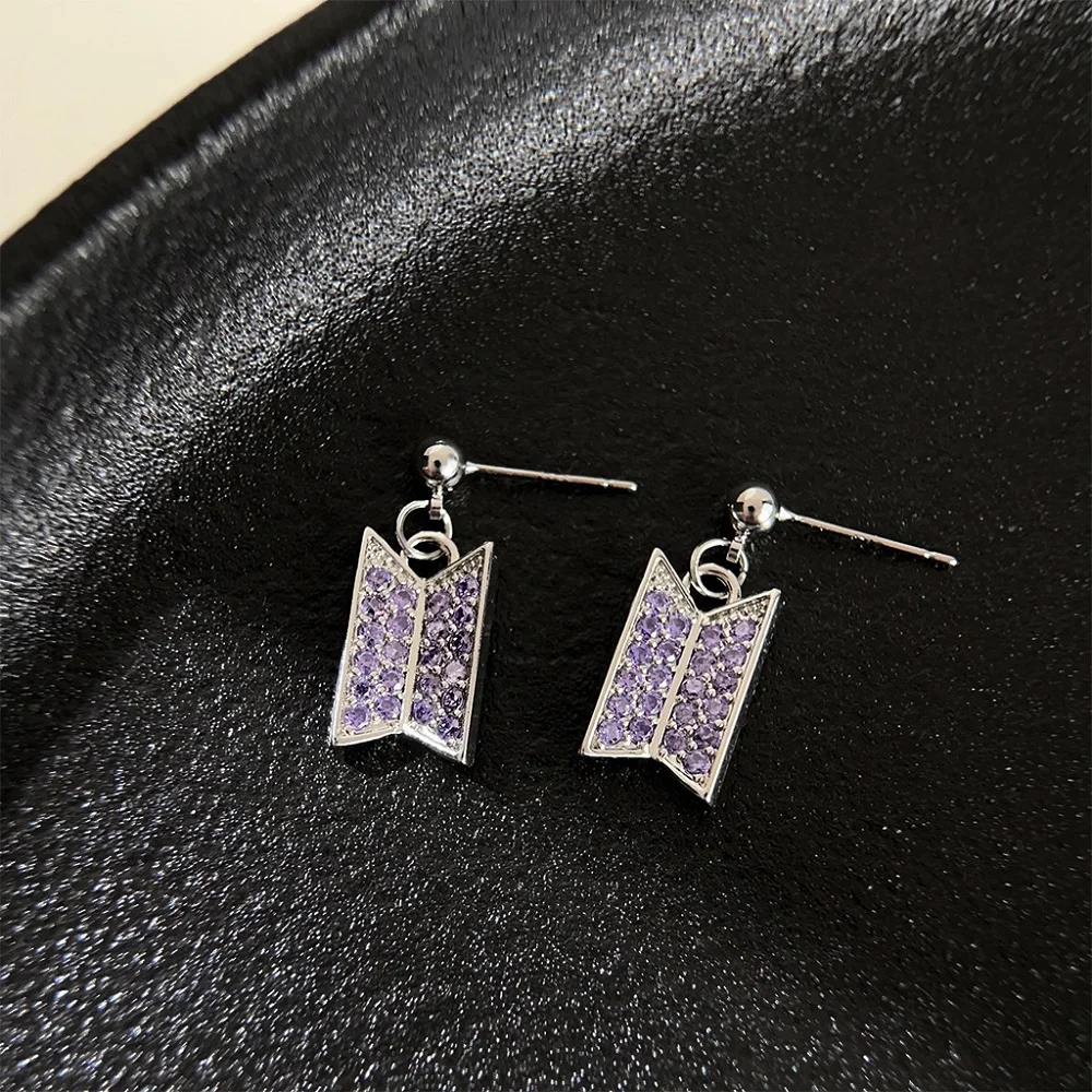 

Sparkling Purple Zircon Earrings in Sterling Silver Fashion Drop Earrings for Parties & Daily Wear