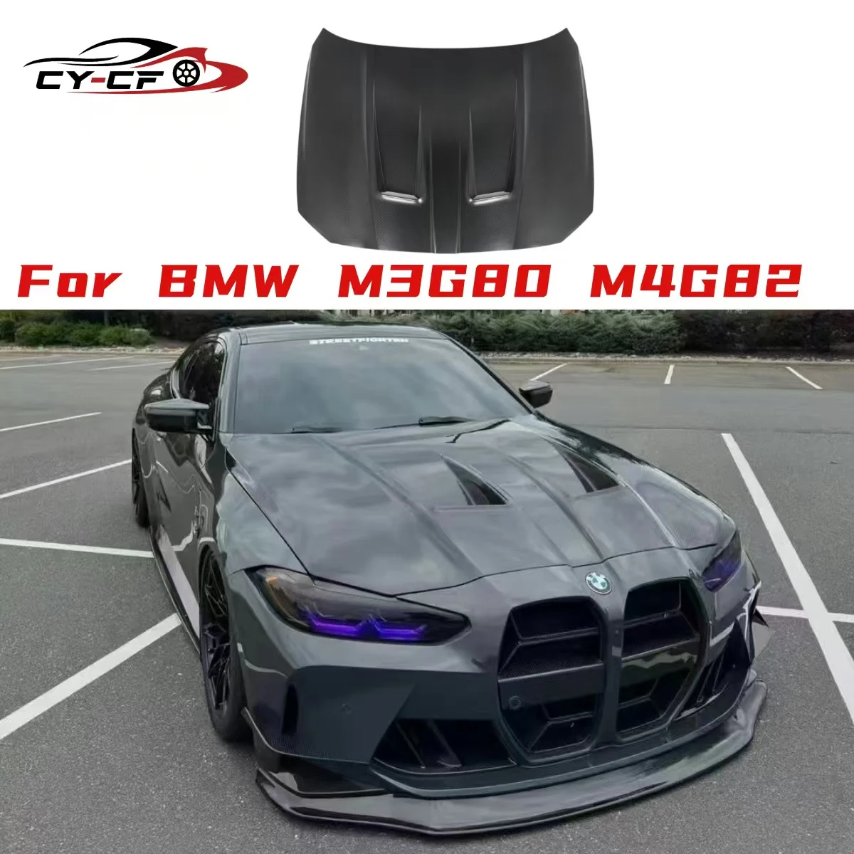 

Higher quality Dry Carbon Fiber Alpha-N Style Hood for BMW G80 M3 G82 G83 M4 Front Engine Valve Cover Hood Auto Accessories