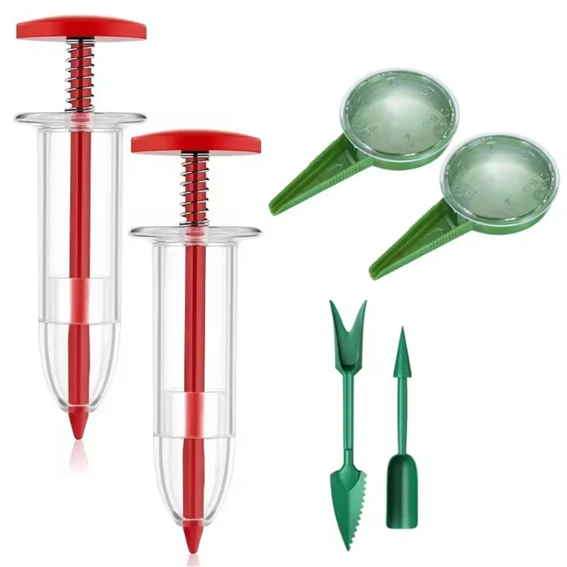 

1 комплект, мини-диспенсер для посева семян, ручной разбрасыватель семян, ручной инструмент для сеялки, 5 разных настроек, ручная мини-сеялка