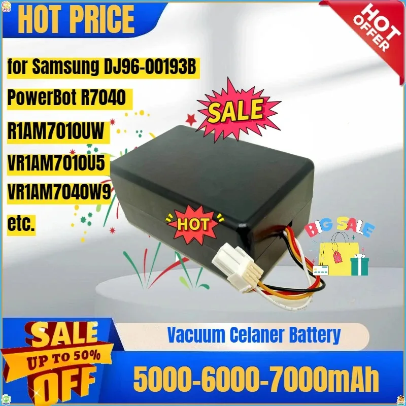 Vacuum Celaner Battery 21.6V for Samsung DJ96-00193B PowerBot R7040 R1AM7010UW VR1AM7040W9 VR1AM7010U5 VR1AM7040WG VCA-RBT71/XAA