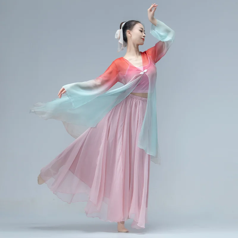 Vestido de dança clássica chinesa para mulheres, exercício elegante, charme corporal, desempenho feminino, vestido de dança