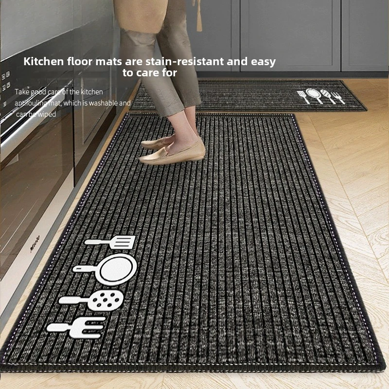 Kitchen floor mat, anti slip, oil resistant, erasable, non washable, dirt resistant, special foot mat, waterproof carpet