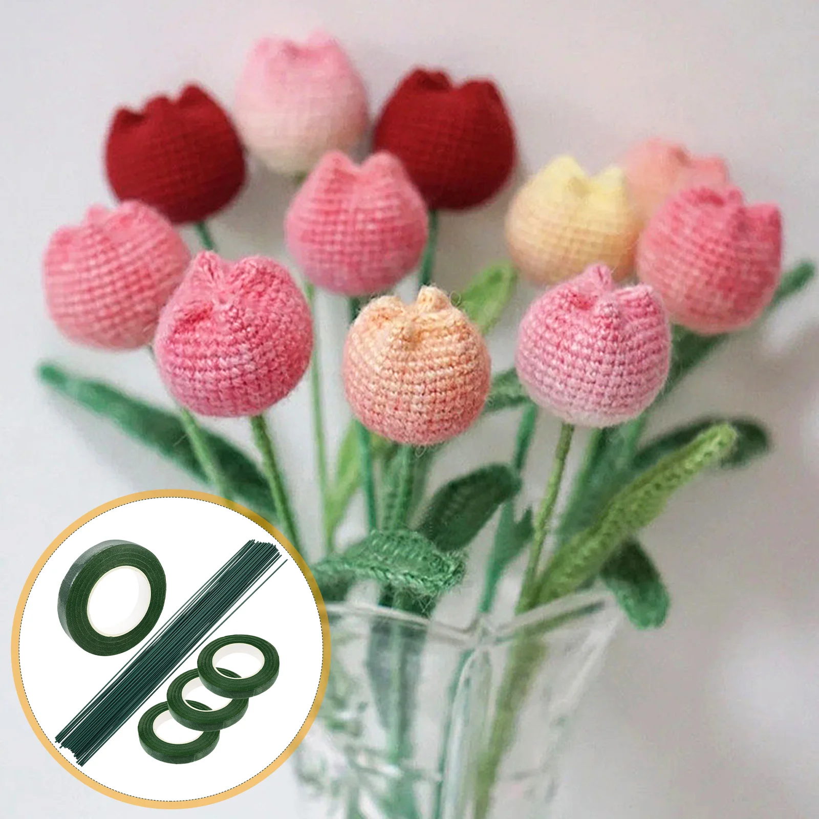 

Floral Arrangement Stem Wires Artificial Flower Stems Flexible DIY Bouquet Crown Decor Wedding Rod Paper Tape