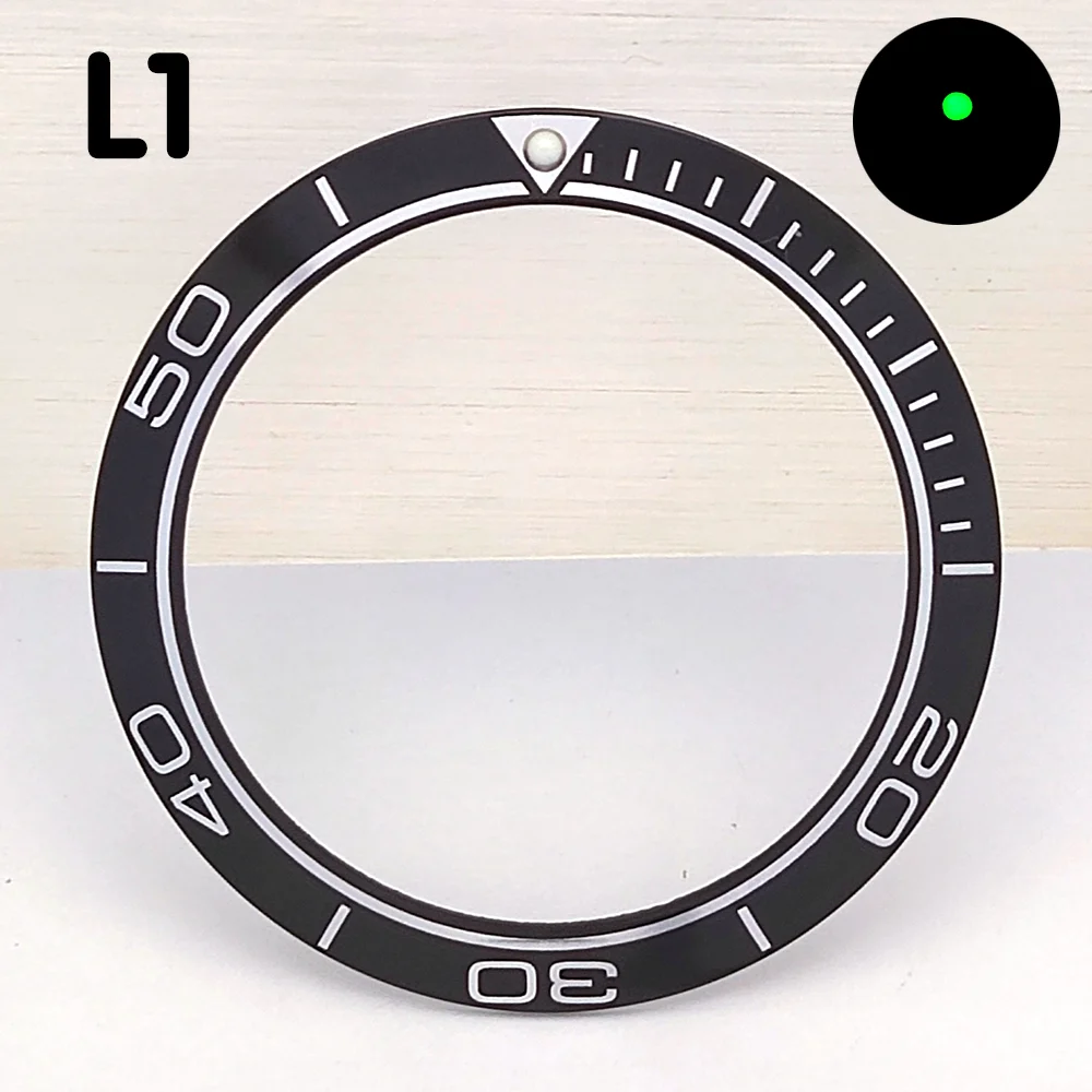 41.5mm Bezel Aluminum Bezel Green Luminous Bezel Fits 43mm Watch Case Parts Replacement Parts High Quality Watch Bezel