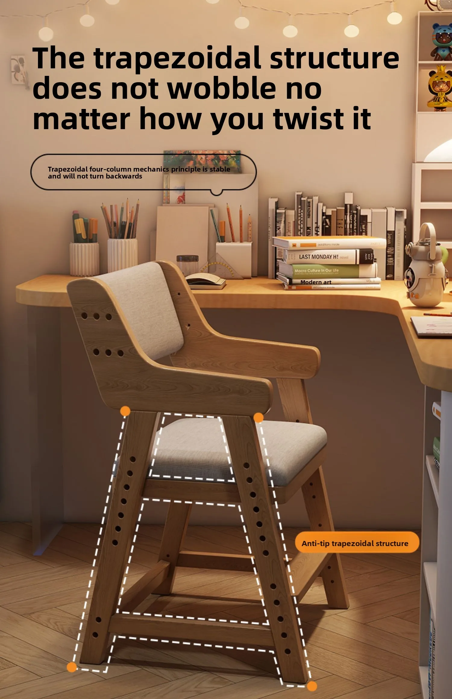 YXY Children's Corrective Sitting Position Writing Chair Students can lift and adjust the backrest seat for home use