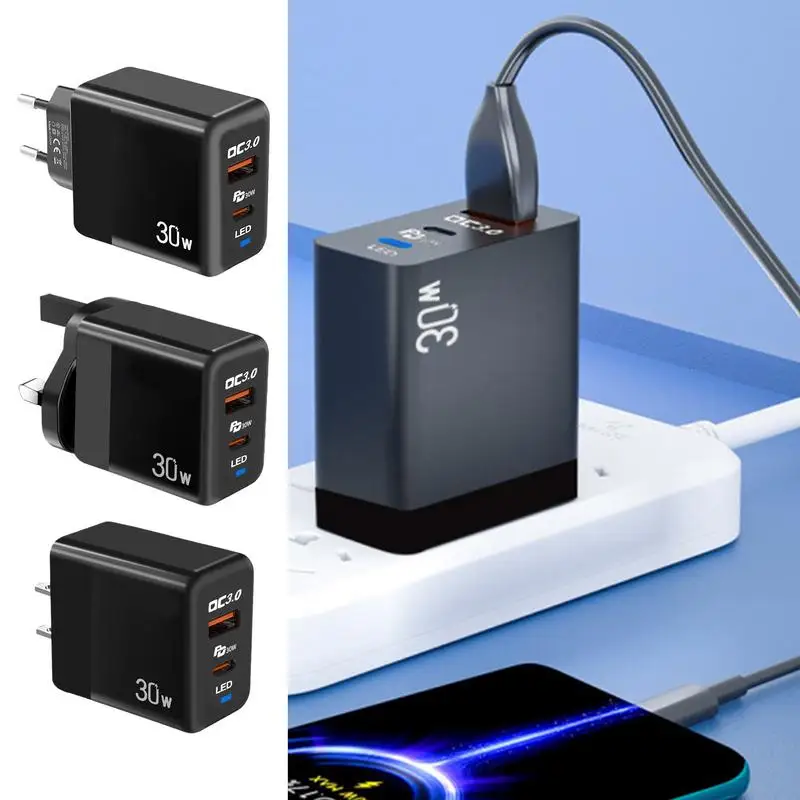 30W Two Port USB Fast Charger for Smartphones