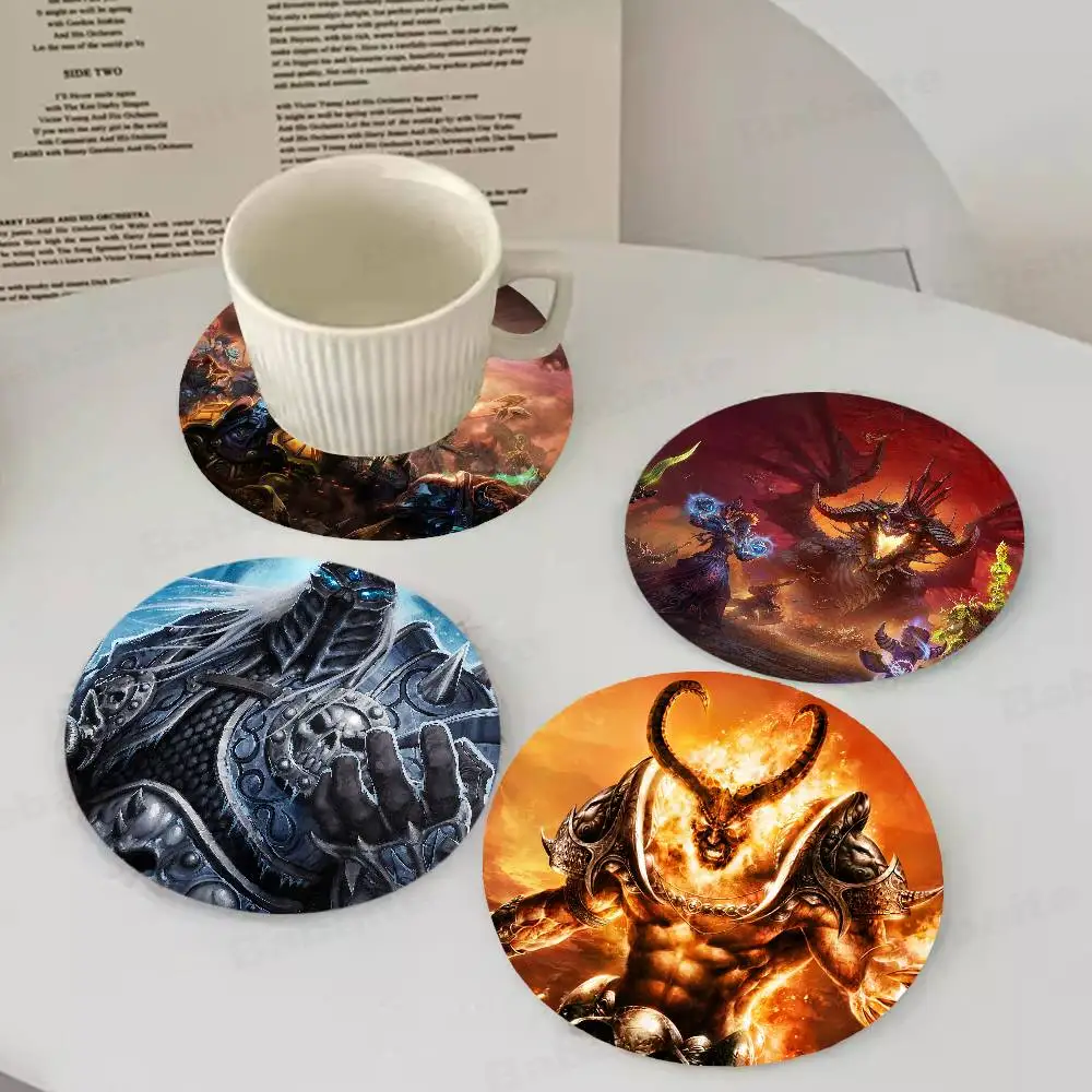 W-World Of W-Warcraft Spiel 1 Stück Musteruntersetzer Teetassen-Wärmeisolierpad Verbrühungsschutz Rutschfeste Tisch-Schüssel-Teller-Matte