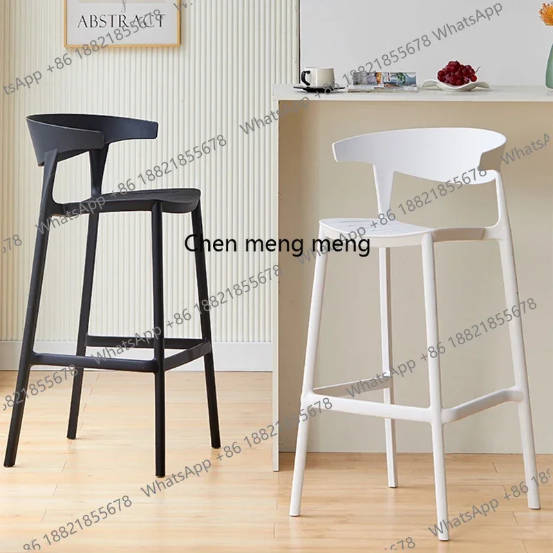 Waterproof Reinforce Floor Bar Chair Counter Plastic High Dining Bar Chair Office Waiting Sgabello Cucina Alto Outdoor Furniture