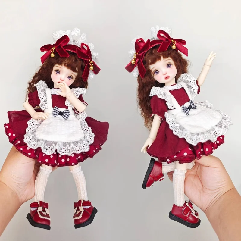 

BJD Doll Clothes For 1/6 YOSD Red Skirt Set Dolls Clothing Accessories (Only Clothes No Dolls)