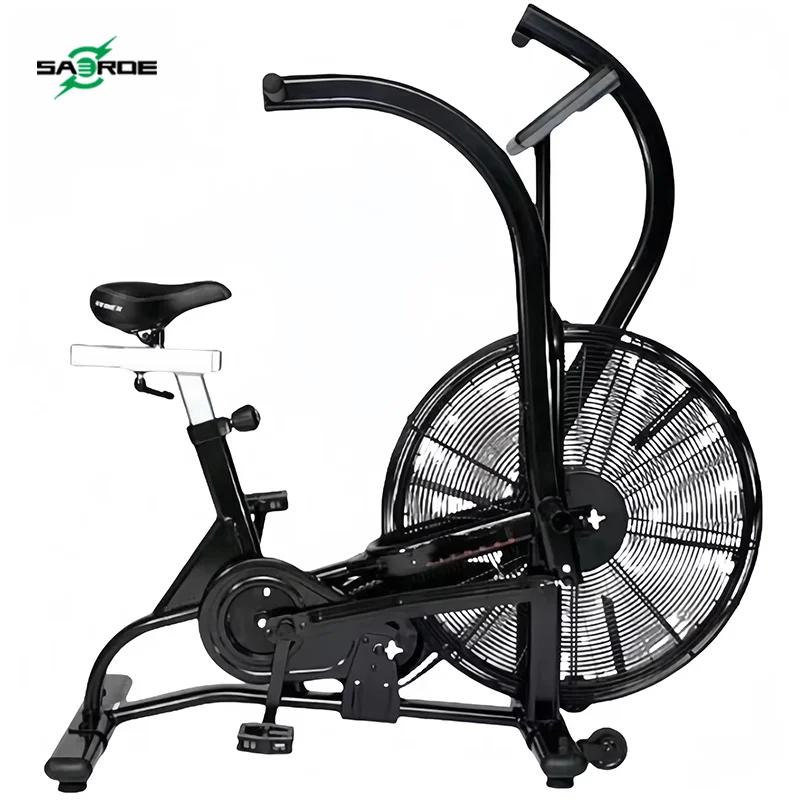 SAERDE Home Use Fitness Bike with Magnetic Resistance Mechanism Air Resistance Exercise Bike Fan Bike for HIIT Cardio Training