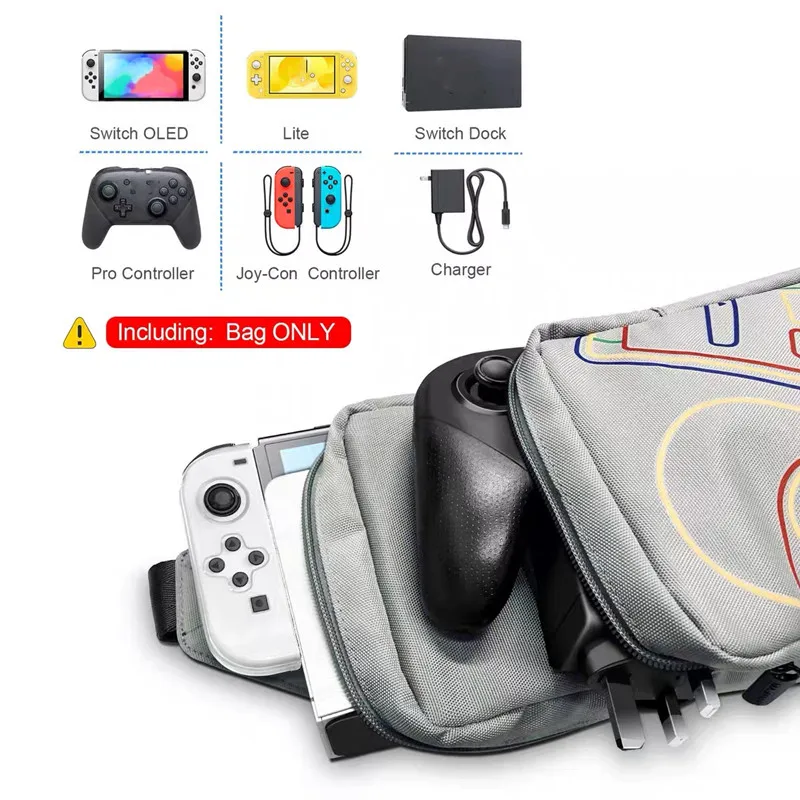 

Waterproof Travel Shoulder Bag For Nintendo Switch Lite/ Switch Oled Console Storage Zipper Bag For Switch Pro Controller Case