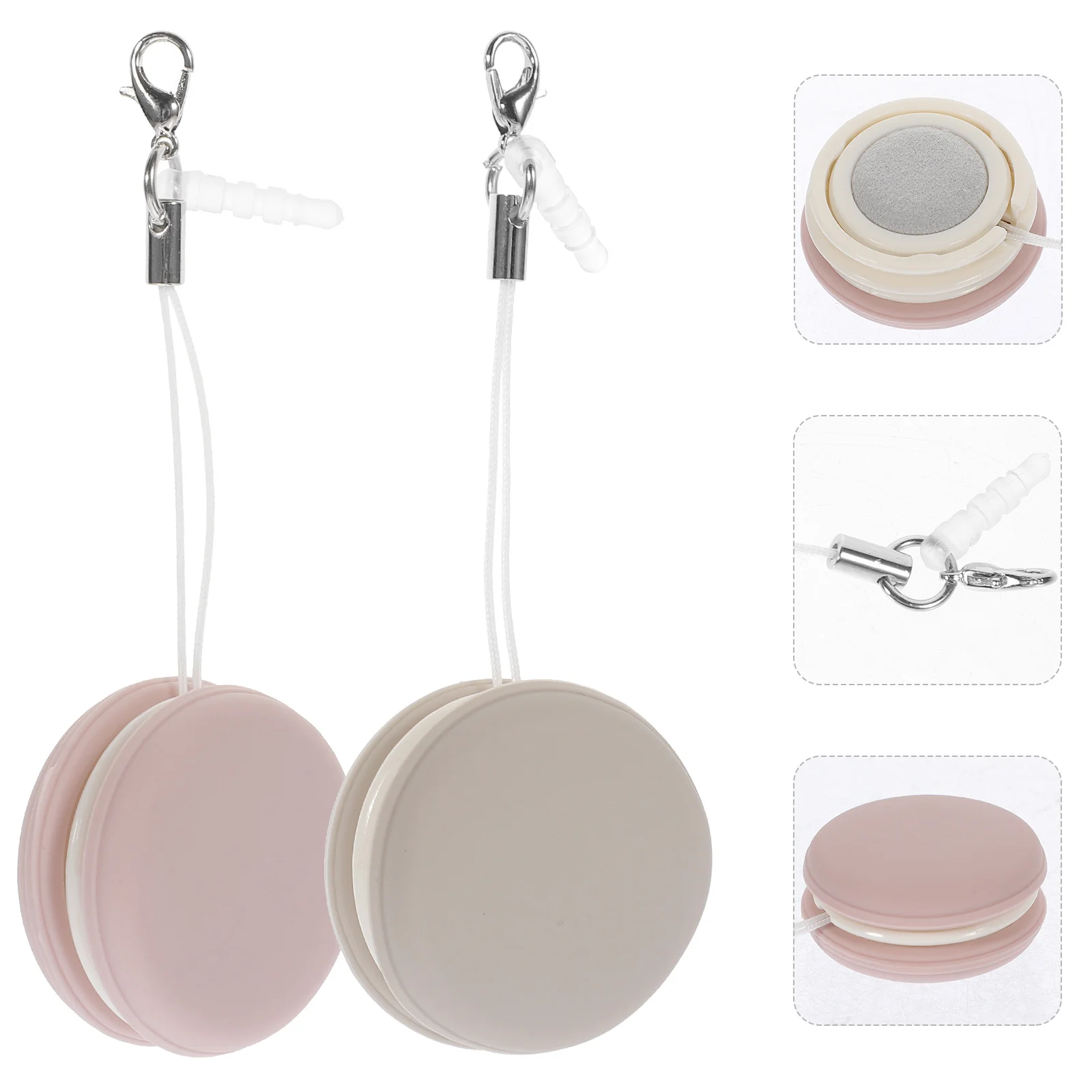 2 Pcs Macaron Phone Screen Cleaning Green Circular Screen Wipe Cleaner Spectacle Cloth Pendant Safe Non