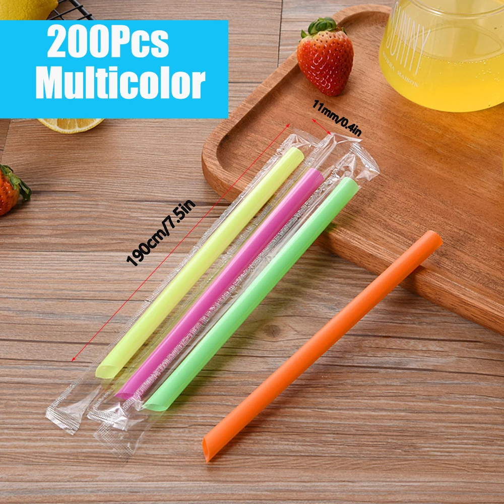 100-600 Stuks Grote Kleurrijke Bubble Thee Stro Rietjes MilkTea Smoothies Milkshake Party Bruiloft Bar Thuis Pajitas Accessorie