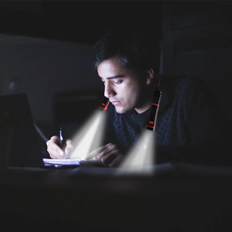Luz de Leitura LED Neck, Luz de Trabalho, Alimentado por Bateria, Recarregável, Iluminação Mãos Livres, 2 Modos, Livro
