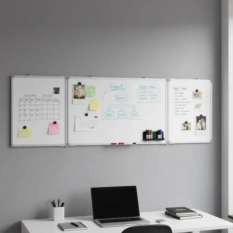 Modernes faltbares magnetisches Whiteboard mit Aluminiumrahmen, 160x50 cm, multifunktionales Wand-Schreibtafel für Büro, Zuhause und Studium, Wand-Schreibtafel, Bürobedarf, Schulzubehör,