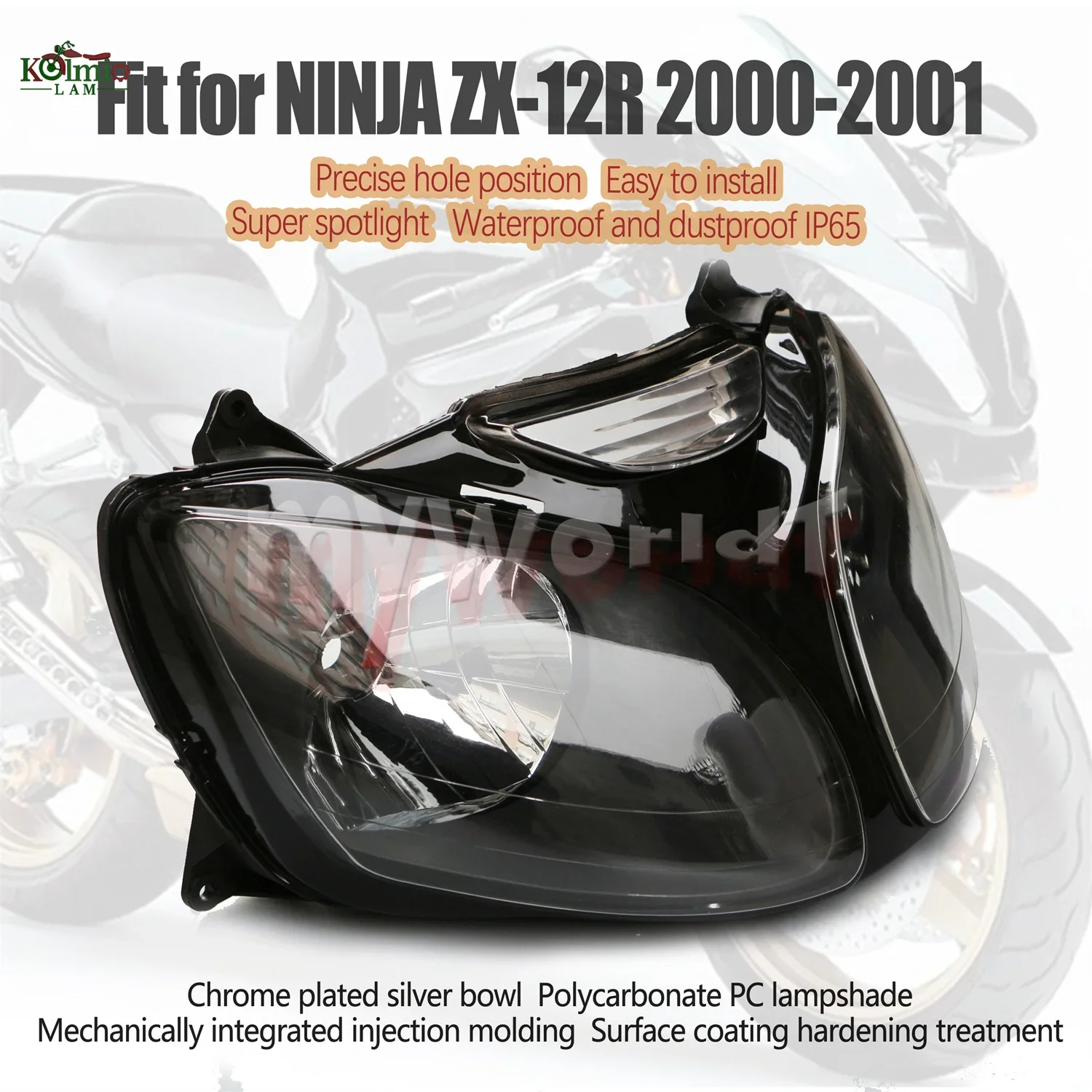 Fit For Kawasaki NINJA ZX12R 2000 - 2001 Motorcycle Headlight Assembly ZX 12R Headlamp Light