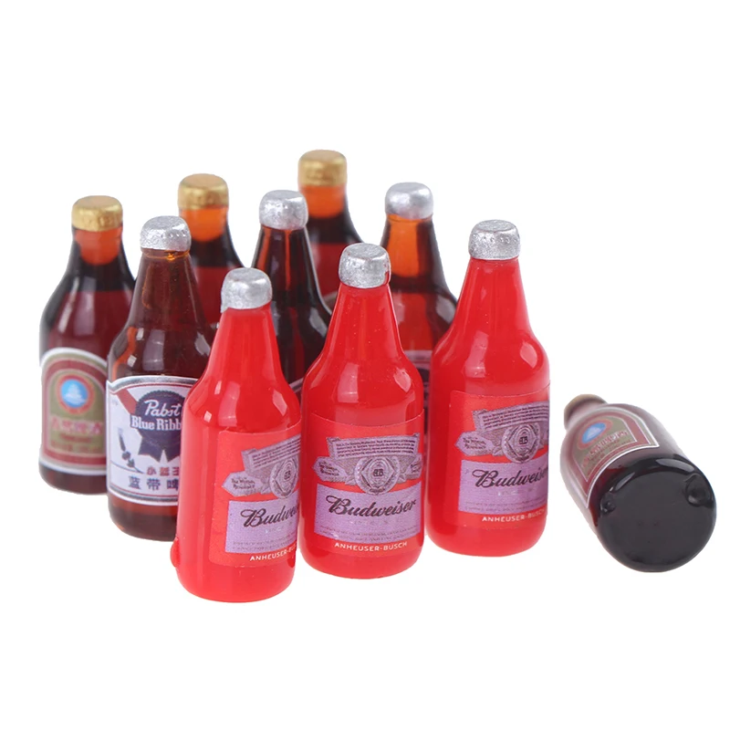 10Pcs Dollhouse Miniature Resin Bottle Simulation Wine Bottle Model Children Toys Gifts