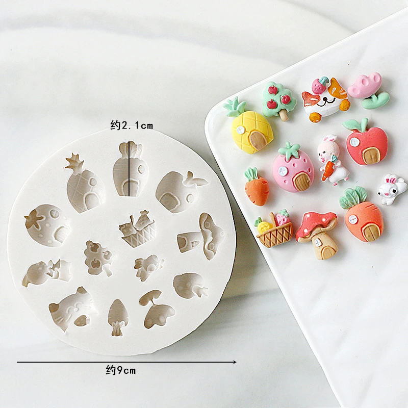 Kinderen Taart Siliconen Mal Bunny Beer Wortel Huis Donut Biscuit Lollipop Crème Fondant Tool Bakken Accessoires Taart Decor