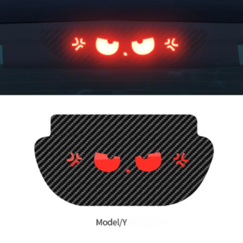 For Tesla Model 3 Y Car High Mounted Brake Acrylic Projection Board Decal Top Tail Light Emblem Stickers，Auto parts