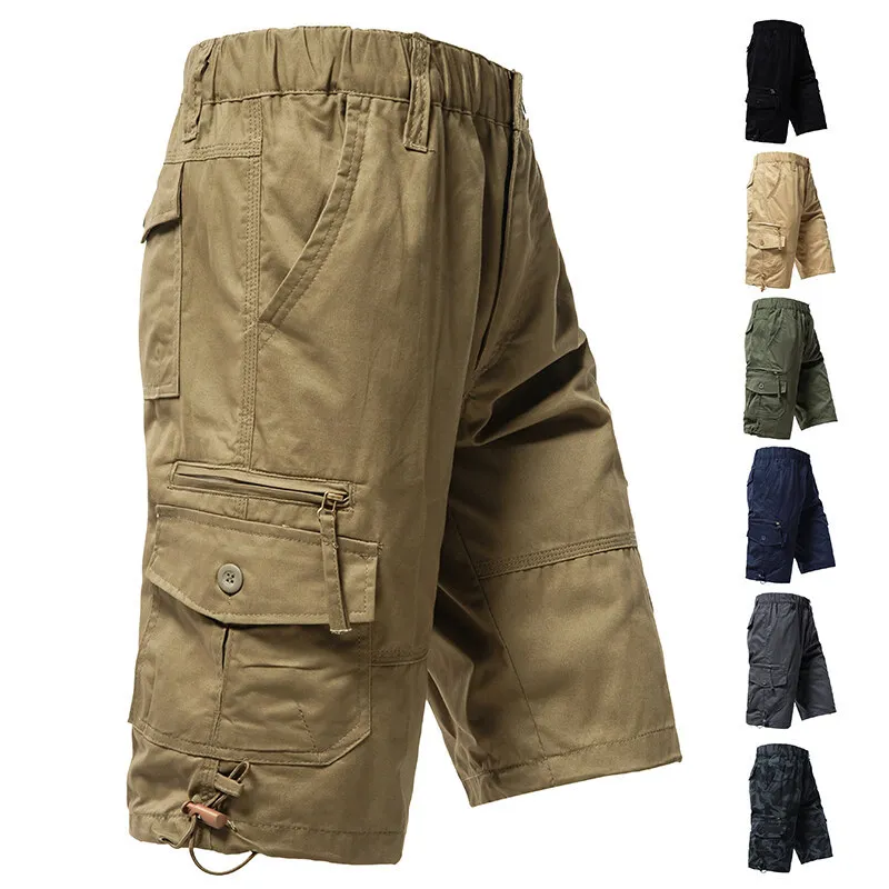 

Summer Men Multiple Pockets Cargo Knee Camouflage Shorts Men Sports Casual Bermuda Shorts Fashion Sports Straight Gym Short Pant