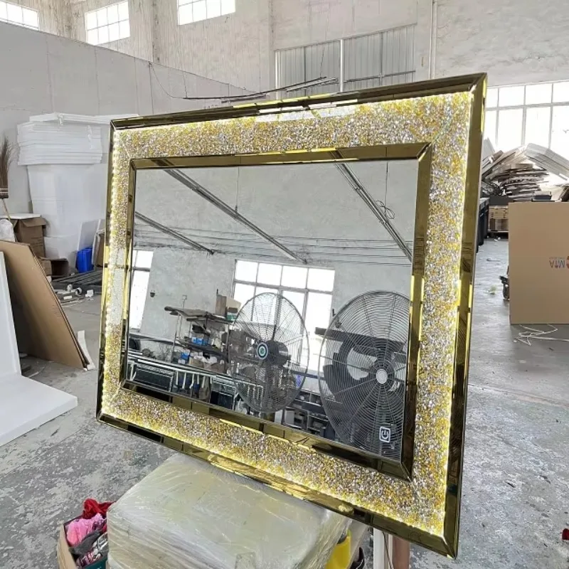 Gold Color High Quality Glass Wall Mirror Full Body Glass Framed Mirror for Living Room Home Decor Christmas Mirror Home Decor